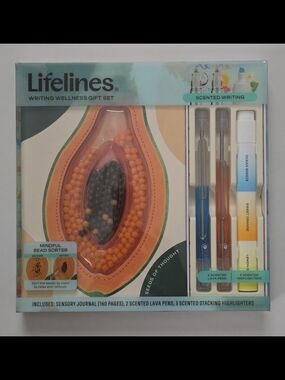 NEW Lifelines Writing Wellness Journal Gift Set w/Scented Lava Pens Highlighters